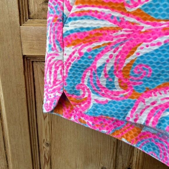 Lilly Pulitzer 0 Shorts‎ Pink Blue White Floral Pockets Zipper Mid Rise Textured - Picture 5 of 13